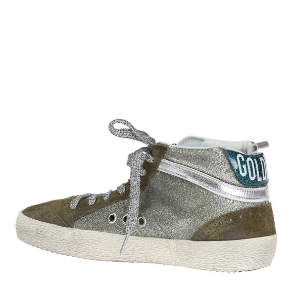 Golden Goose Mid Star Green Glitter Sz. 36 - Picture 14 of 14